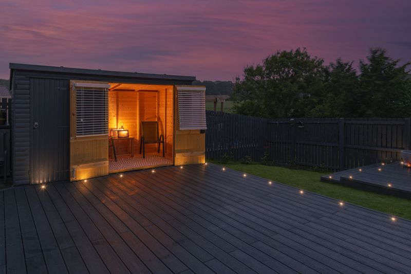 Deck with outdoor lighting