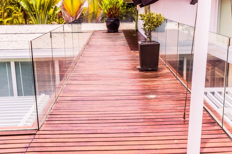 Modern deck with glass railing