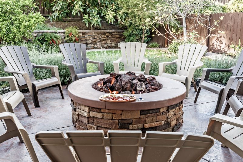 Deck with fire pit